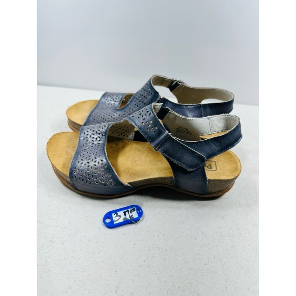Propet Womens Sandals 8.5 Blueish Gray Leather Upper Adjustable